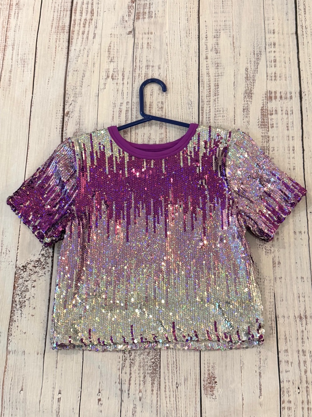 WEISSMAN Ultra Sparkle Sequin Performance Top Dance Costume Size LC-Large Child